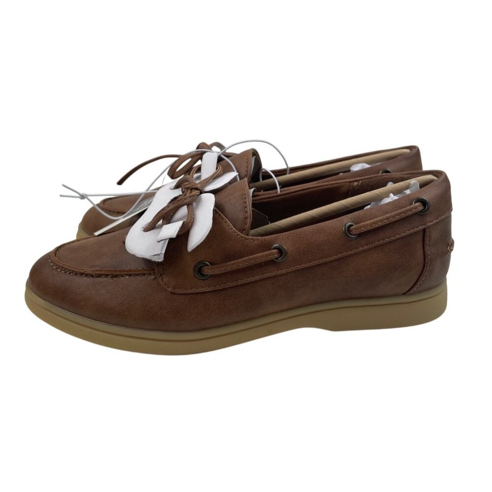 Falls Creek Shana Cognac Boat Shoes Loafers Womens Size 6M Memory Foam - Picture 2 of 8